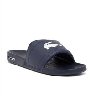 Men’s Lacoste Navy & White Fraiser Slides